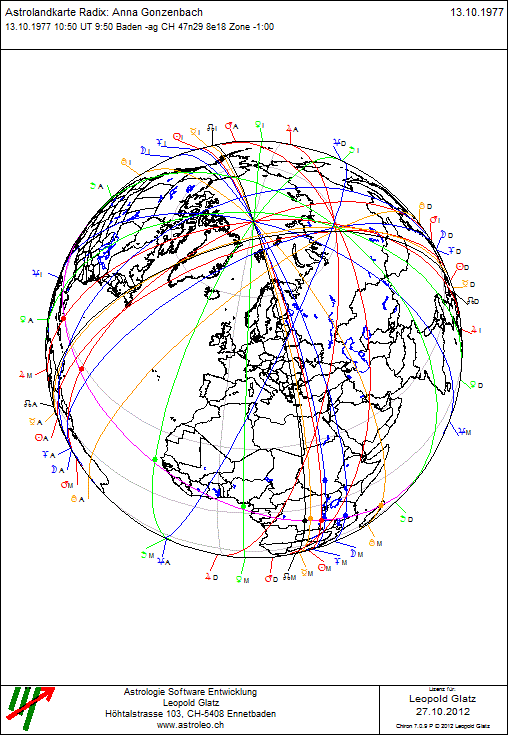 Astrolandkarte Globus